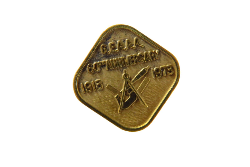 1973 G.E.A.A.A. 60th Anniversary Tie Tack Gilded Ghanaian Engineers and Architec