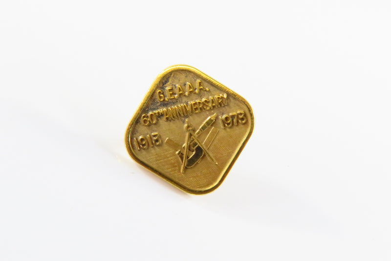 1973 G.E.A.A.A. 60th Anniversary Tie Tack Gilded Ghanaian Engineers and Architec