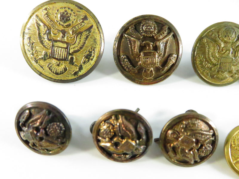 15-Piece U.S. Military Uniform Button Assortment – Mixed Makers & Eras – Great Seal & Service Designs