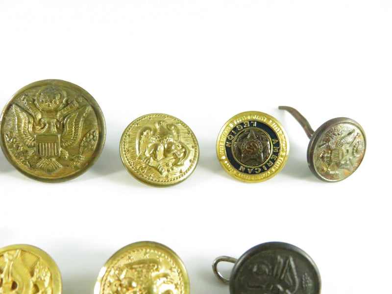 15-Piece U.S. Military Uniform Button Assortment – Mixed Makers & Eras – Great Seal & Service Designs