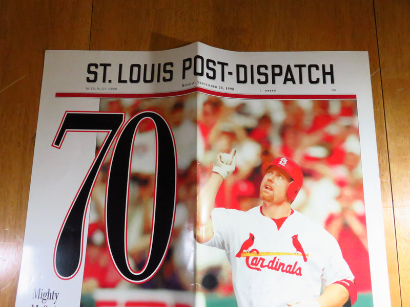 Iconic St Louis Post Dispatch Mark McGwire 70 Home Runs Poster