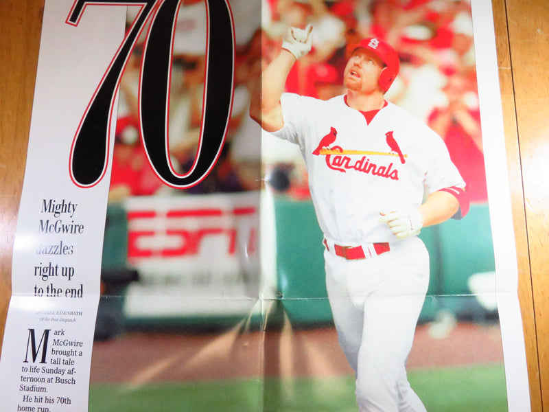 Iconic St Louis Post Dispatch Mark McGwire 70 Home Runs Poster