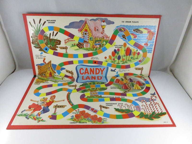 Vintage Candy Land board game set on a white background