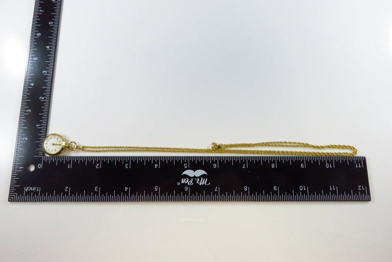 Gilded Colibri Quartz Pendant Watch on Approx 29" Gilded Chain