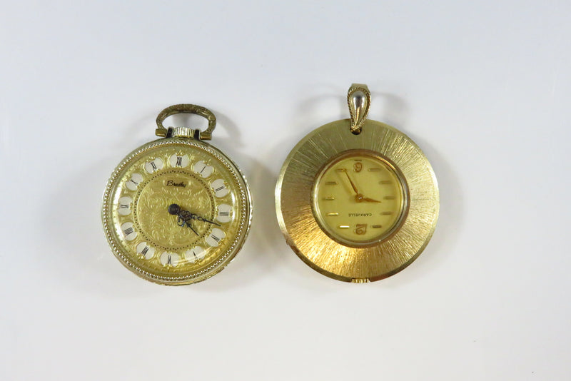 Pair of Mechanical Pendant Watches for Parts, Repair or Repurpose
