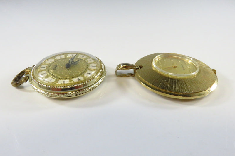 Pair of Mechanical Pendant Watches for Parts, Repair or Repurpose
