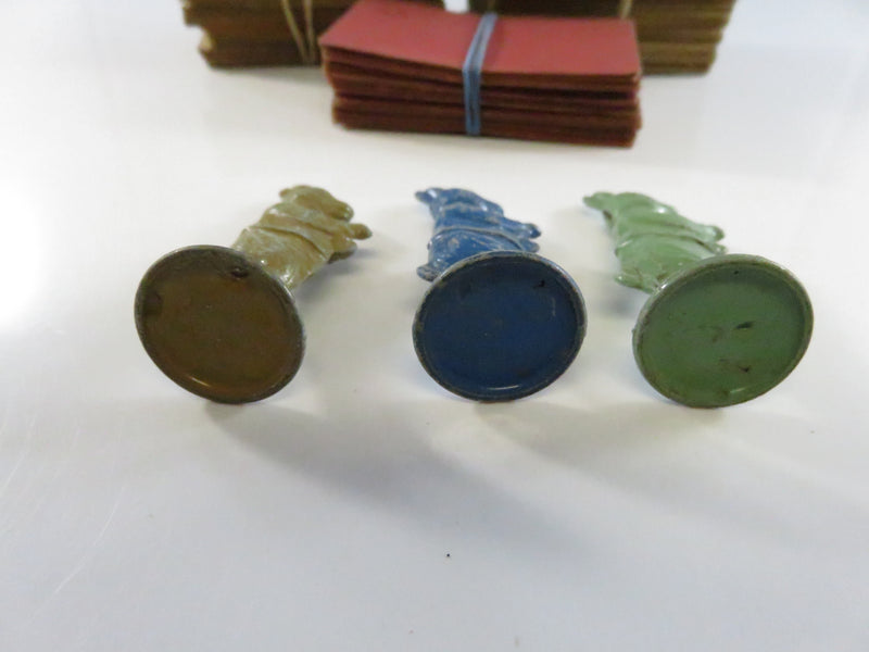 Vintage Uncle Wiggily Metal Player Tokens and Early Thick-Stock Game Cards c1930s–1940s