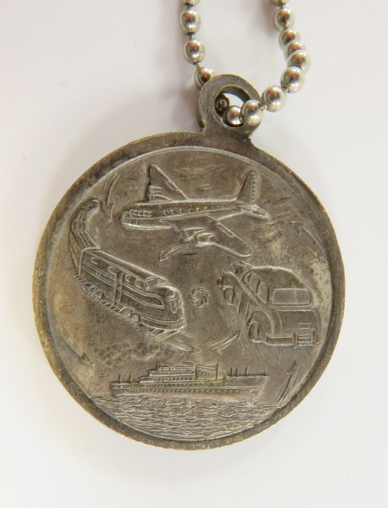 Vintage Good Saint Christopher Patron of Travelers Metal Keychain