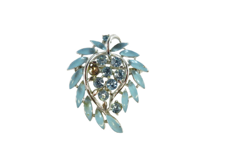 Lisner Blue Paste Blue Enamel White Metal Brooch for Restoration — Jewelry & Watches:Vintage & Antique Jewelry:Fine:Undated F