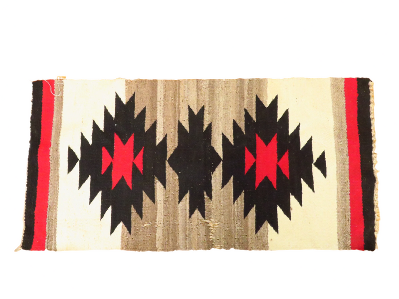 Vintage Native American Navajo Area Rug Double Medallion Pattern With Losses — Collectibles:Advertising:Musical Instruments —