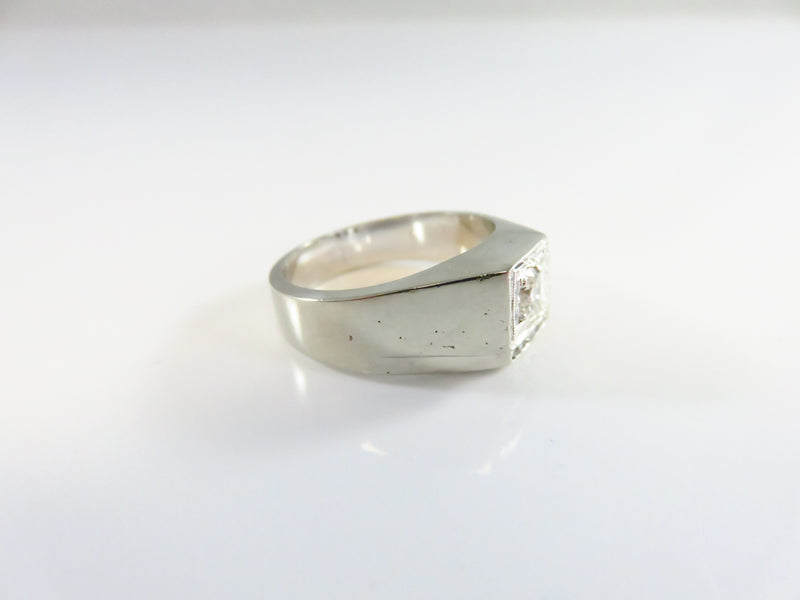 Vintage Men's VS2 Diamond Cluster Ring 14K White Gold Size 9 and 11.3 Grams