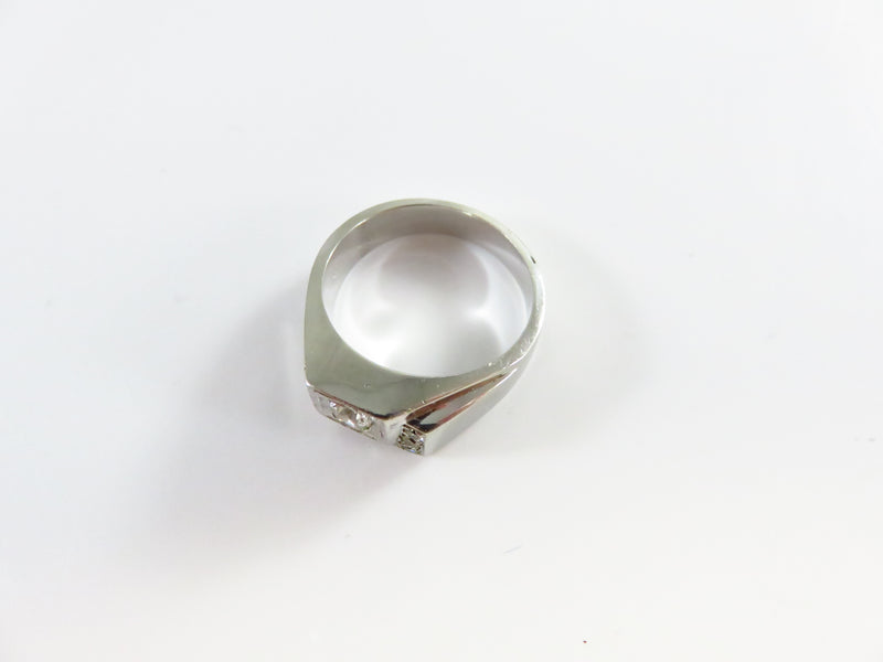Vintage Men's VS2 Diamond Cluster Ring 14K White Gold Size 9 and 11.3 Grams