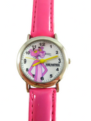 c1990 Pink Panther Watch Miyota Co Japan Pink Strap 29mm Case