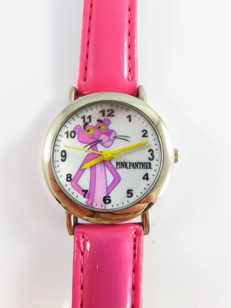 c1990 Pink Panther Watch Miyota Co Japan Pink Strap 29mm Case