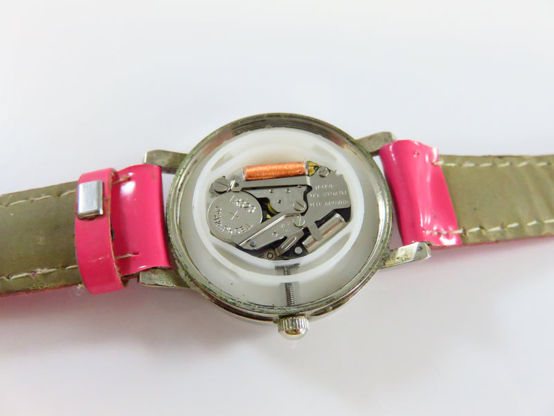 c1990 Pink Panther Watch Miyota Co Japan Pink Strap 29mm Case