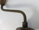 Vintage Hand Brace Drill with Early Split Jaw Chuck and Wooden Grip Carpenter Woodworking Brace Tool