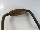Vintage Hand Brace Drill with Early Split Jaw Chuck and Wooden Grip Carpenter Woodworking Brace Tool