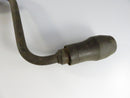 Vintage Hand Brace Drill with Early Split Jaw Chuck and Wooden Grip Carpenter Woodworking Brace Tool