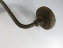 Vintage Hand Brace Drill with Early Split Jaw Chuck and Wooden Grip Carpenter Woodworking Brace Tool