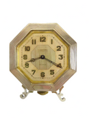 1926 Waltham Premier E.A.M. Sterling Silver 8 Day Travel Desk Clock Running