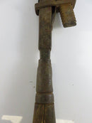 Vintage Adjustable Monkey Wrench with Wood Handle Early Mechanic Tool