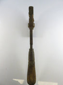 Vintage Adjustable Monkey Wrench with Wood Handle Early Mechanic Tool