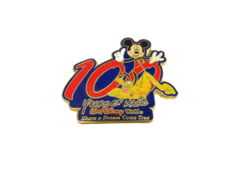 Walt Disney World 100 Years of Magic Mickey Pluto Trading Hat Pinback