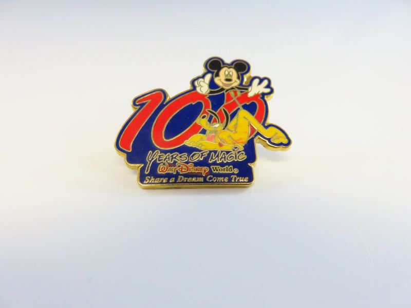 Walt Disney World 100 Years of Magic Mickey Pluto Trading Hat Pinback