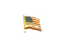 Vintage American Flag Label or Hat Pinback 7/8" Wide — front view