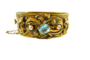 Vintage Oval Hinged Cuff Bracelet Repousse Art Nouveau Design Gilt Brass 1" Wide — Jewelry & Watches:Vintage & Antique Jewelr