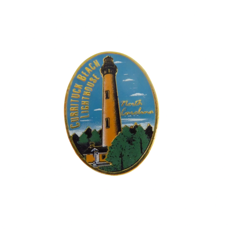 Currituck Beach Lighthouse North Carolina Travel Souvenir Hat or Lapel Pinback