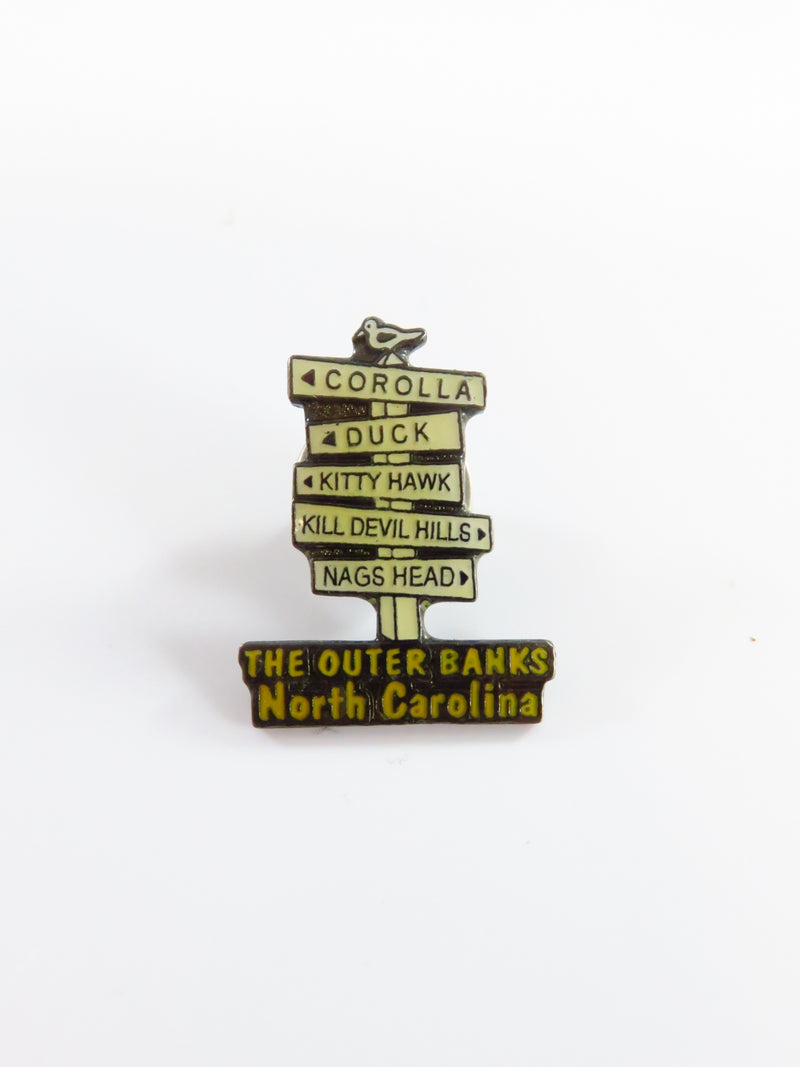 The Outer Banks NC Road Sign Travel Souvenir Lapel Hat Pinback