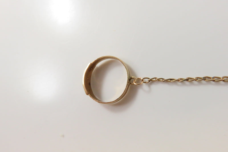 Rare c1900 Children's Slave Ring 4 1/2" Bracelet Sz 1/2 Ring Pearl Turquoise Stones