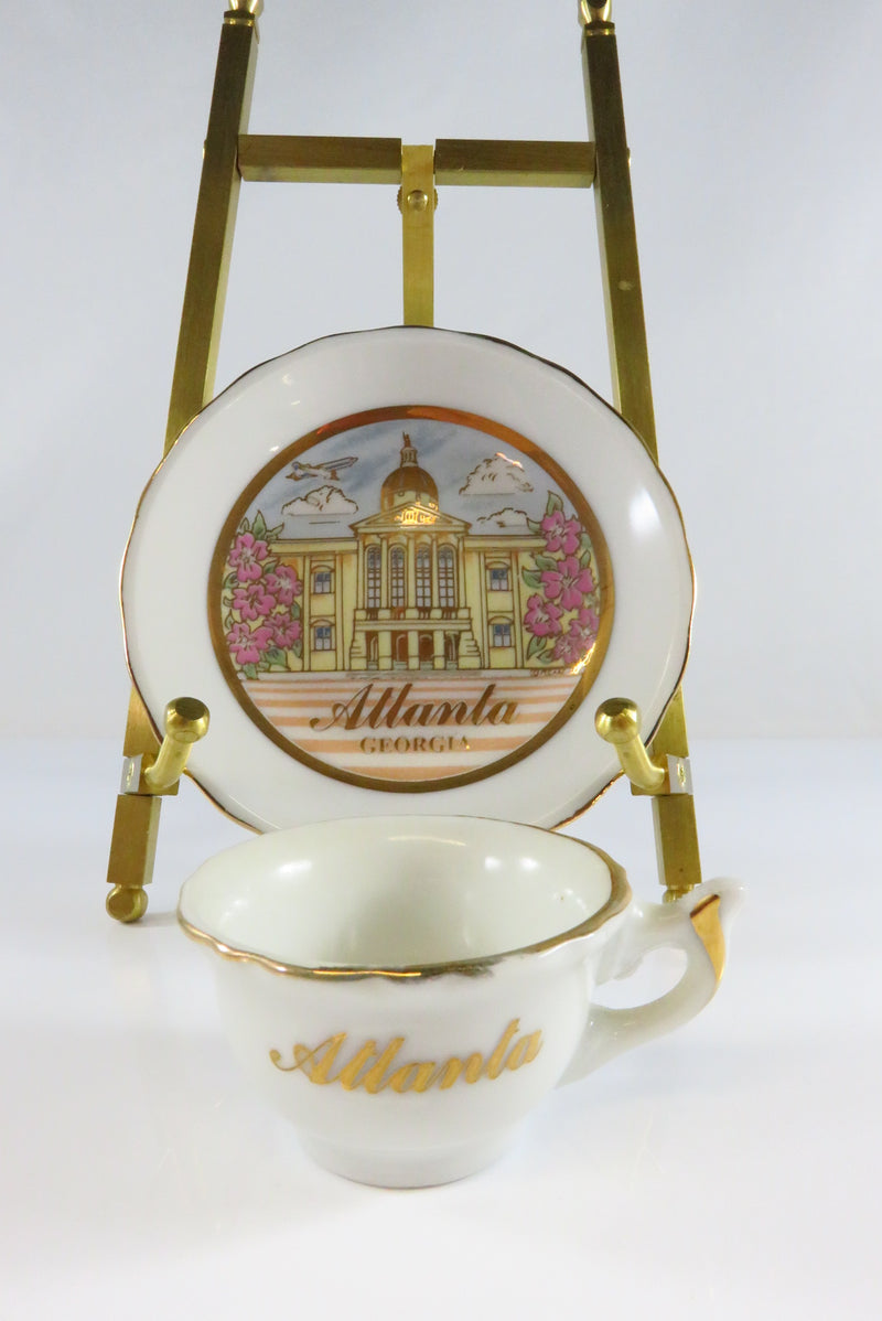 Miniature Tea Cup and Saucer Souvenir Atlanta Georgia Made in Japan
