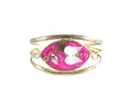 Retro Flower Pink Enamel Surround Cuff Bracelet 6 1/4" Cuff Bracelet — Jewelry & Watches:Vintage & Antique Jewelry:Fine:Undat