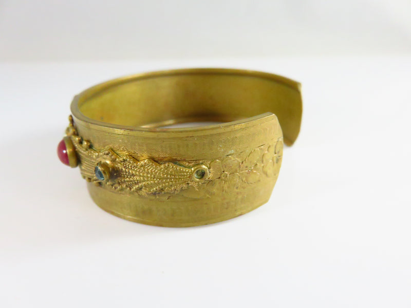 Vintage Czech Style Edwardian Themed High Quality Cuff Bracelet 6 3/4"