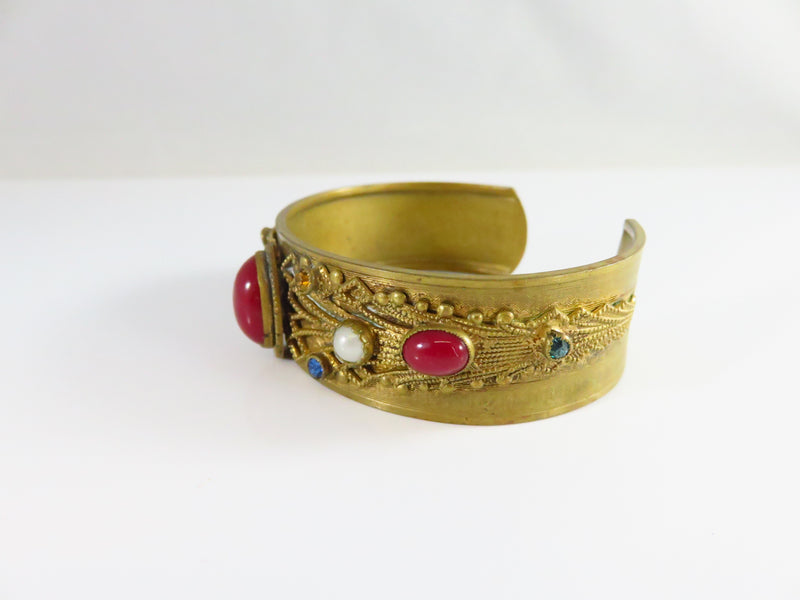 Vintage Czech Style Edwardian Themed High Quality Cuff Bracelet 6 3/4"