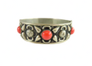 Vintage Bangle Bracelet with Cabochon Orange Glass Adornments 7 1/2" — Jewelry & Watches:Vintage & Antique Jewelry:Fine:Undat