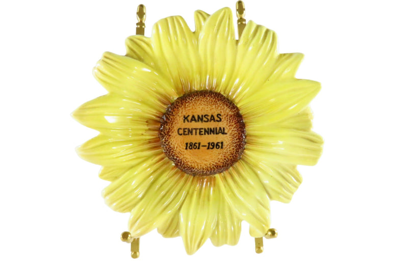1961 Kansas Centennial 1861-1961 Sunflower Souvenir Plate Norcrest Japan