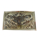 Vintage Longhorn Cow Belt Buckle 1 1/2" Belt White Metal 3 5/16 x 2 — Clothing, Shoes & Accessories:Specialty:Vintage:Vintage