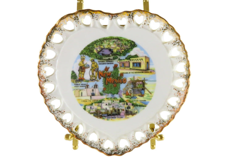 Heart Shaped New Mexico Souvenir Plate Vintage c1960's — Pottery & Glass:Pottery & China:China & Dinnerware:Nippon — front vi