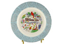 Illinois The Prairie State Travel Souvenir Plate Vintage c1960's — Pottery & Glass:Pottery & China:China & Dinnerware:Nippon
