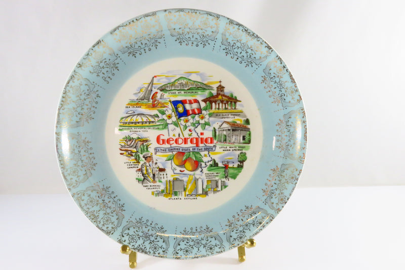 Georgia The Empire State of the South Travel Souvenir Plate Vintage c1960's