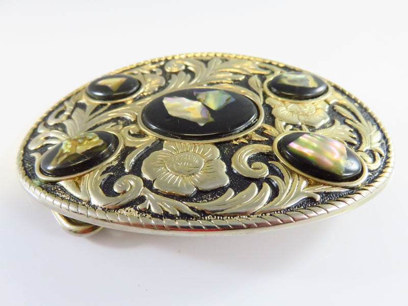 Vintage Oval Southwestern Cowboy Trophy Style Belt Buckle 1 1/2" Belt