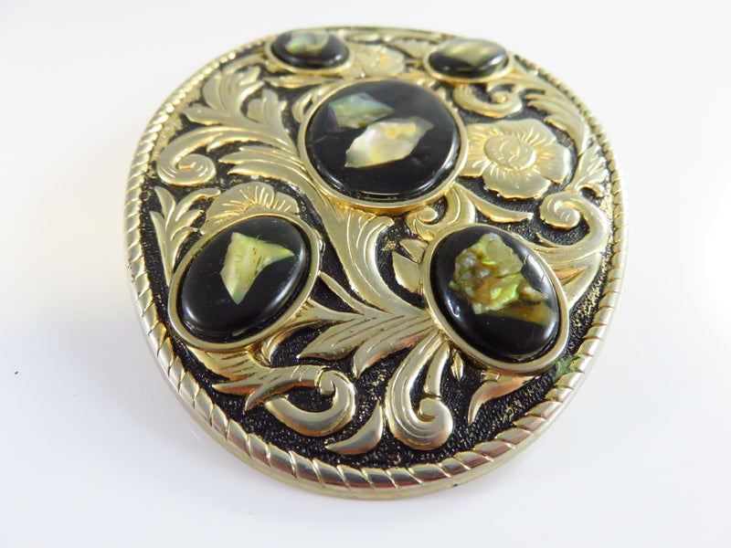 Vintage Oval Southwestern Cowboy Trophy Style Belt Buckle 1 1/2" Belt