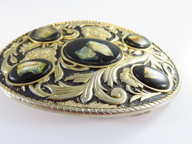 Vintage Oval Southwestern Cowboy Trophy Style Belt Buckle 1 1/2" Belt