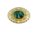 Vintage Green Glass White Pain Scrolling Gilt Southwestern Belt Buckle 1 5/8" Belt — Clothing, Shoes & Accessories:Specialty: