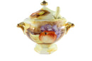 Enesco Sugar Condiment Bowl with Lid Spoon E2364 Apple Grape Fruit Scene — Pottery & Glass:Pottery & China:China & Dinnerware