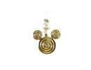 Vintage Mickey Mouse Pendant Swirling Mickey Mouse Lollypop Head — Gold, Yellow Gold • Pearl — front view