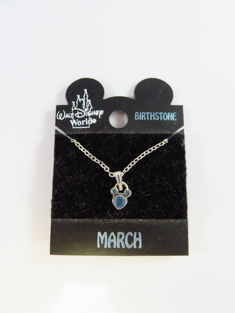 Walt Disney World March Birthstone Mickey Mouse Necklace on Card